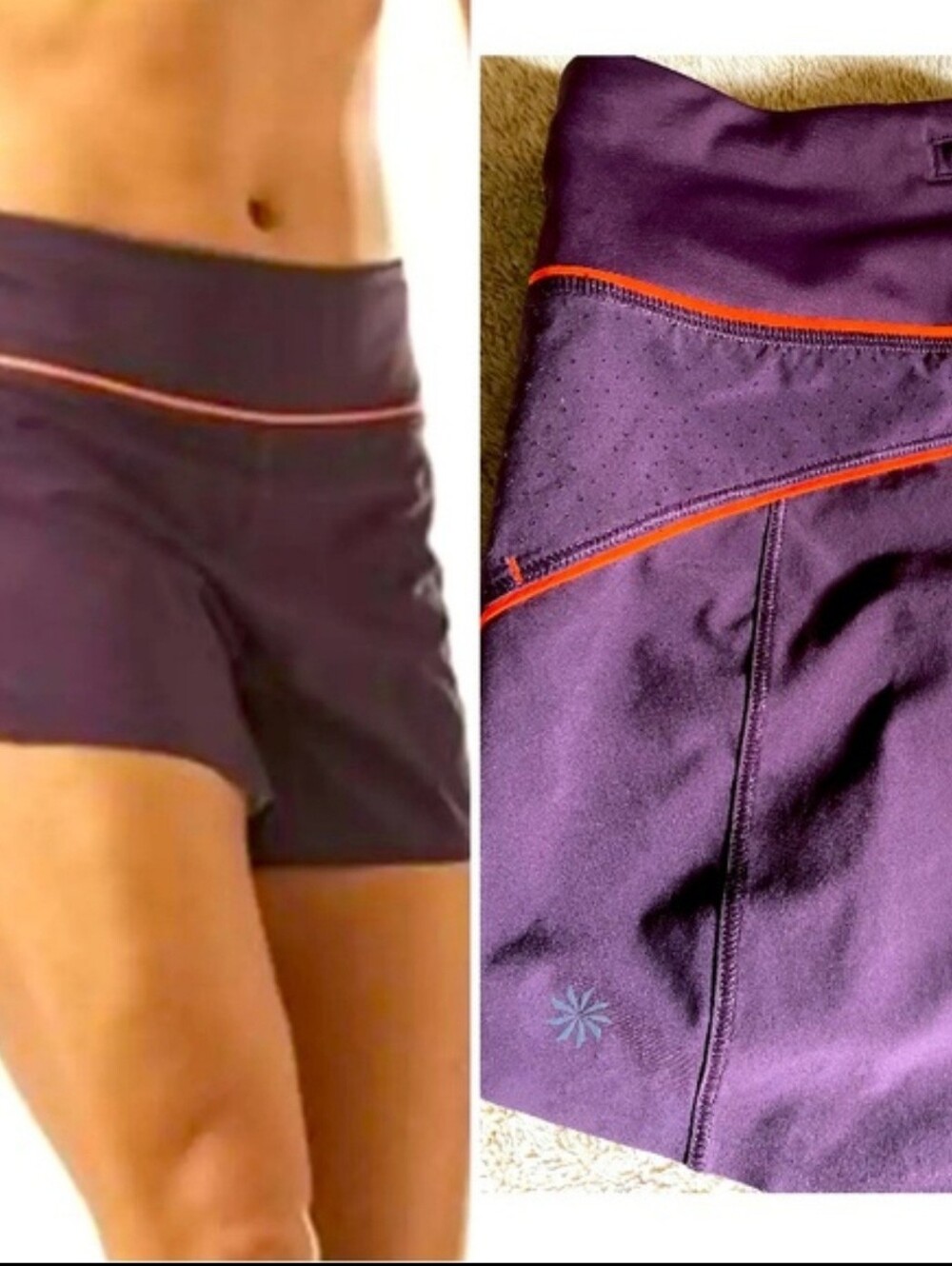Athleta Run With It Piping Short, Agate Purple sz S